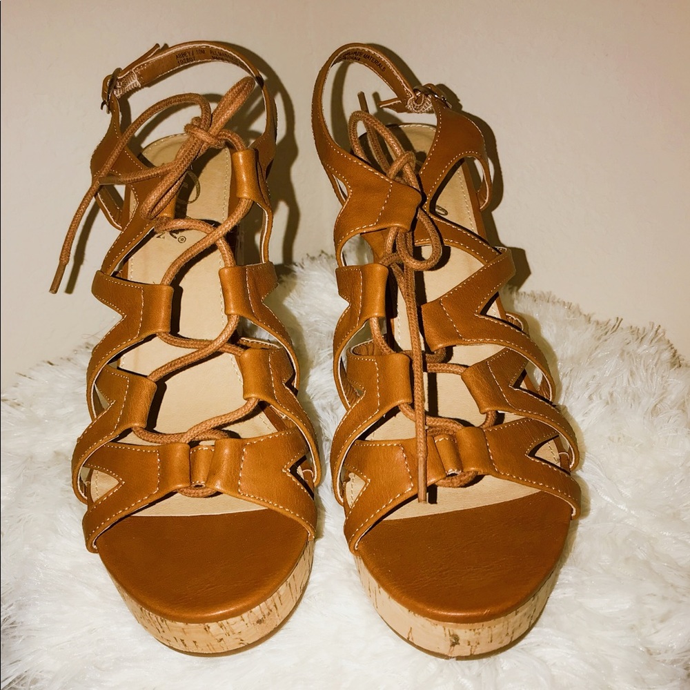 Lace up wedges